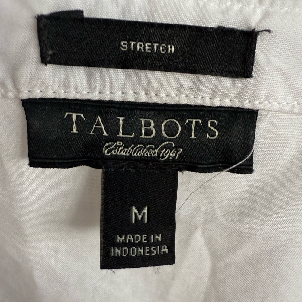 Talbots White Cotton Top size M with detailed neckline - Picture 3 of 5